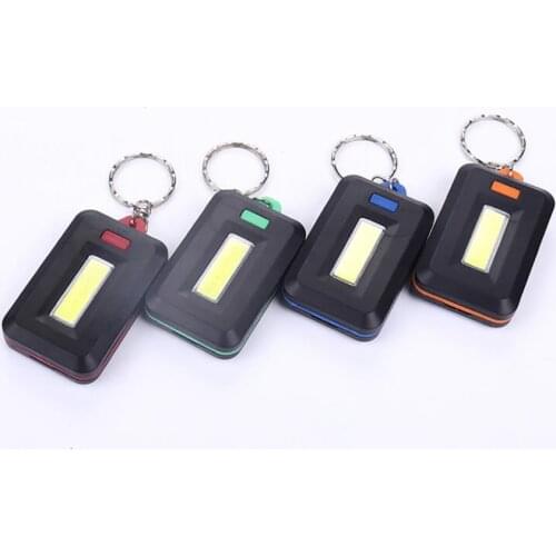 Keychain LED Work Light 5W Portable COB LED Keychain Flashlight Outdoor Camping Lighting Night Light, Red, Blue, Green, Orange