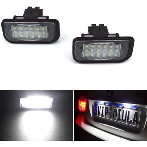 2Pcs 6500k Car Led License Plate Light No Error For Mercedes Benz Led Number License Plate Light Lamp For Benz W203 4D Sedan