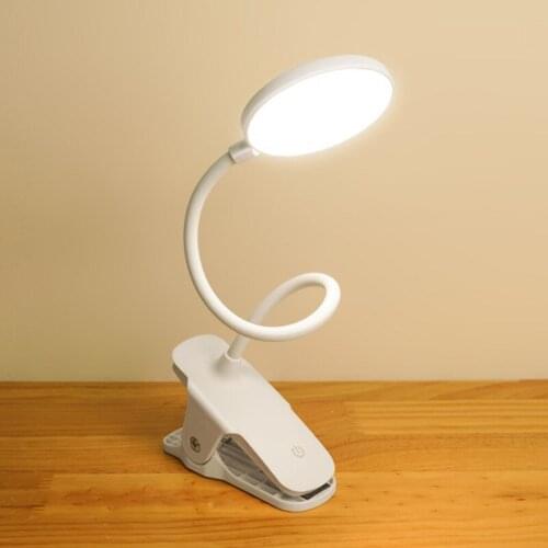 USB Table Reading Lamp Eye Protection Clip-on LED Table Light Rechargeable Bendable Flexible Reading Desk Lamp