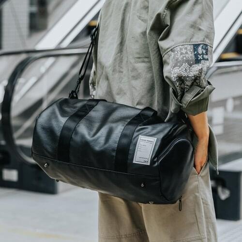 Waterproof Travel Shoulder Bag Clothe Shoes Organizer Men Large Capacity PU Leather Luggage Bag Sport Unise Travel Duffels X108C