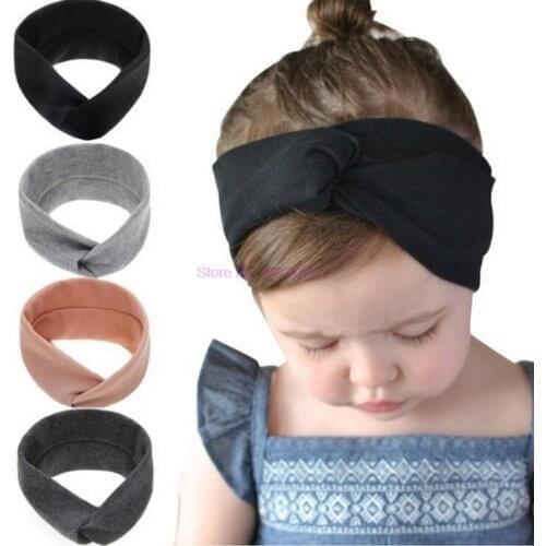 DHL 500pcs Girls Headband Top Knot Elastic Turban Hairband Kids Head Wrap Ears Warmer Headwear