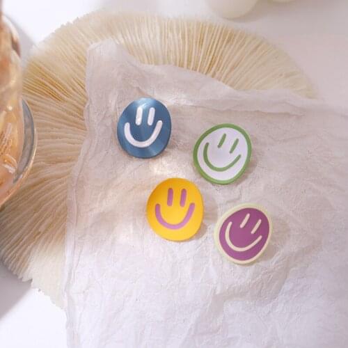 Smile Earrings Round Happy Smile Face Smiley Stud Earrings for Girls Women Fashion Jewelry Ear Jewelry Gifts orecchini