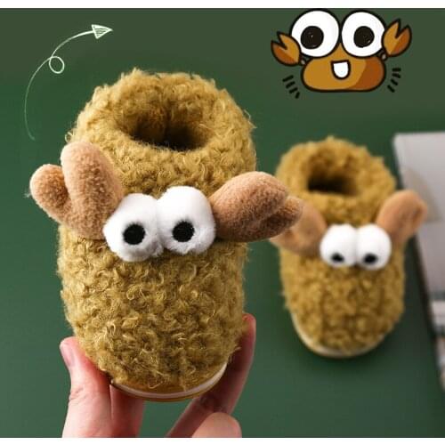 1-2 Year Toddler Girls Shoes 2021 Animal Cute Warm Winter Non-Slip House Indoor Slippers Supper Pretty Comfortable Children Wear