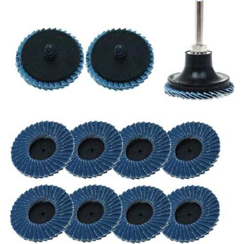 11pcs/Set 2 Flat Professional Flap Discs Roll Lock Grinding Sanding Wheels For Angle Grinder Abrasive Tools Wheel Power Tools