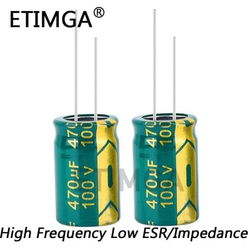 12pcs/lot High Frequency Low Impedance 100v 470UF Aluminum Electrolytic Capacitor Size 16*25 470UF 20