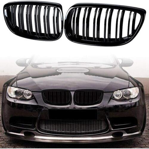 2Pcs Front Bumper Kidney Twin Fins Sport Grill Grille for BMW E92 E93 M3 2006-2009 08-13 3-Series M3(E92/E93) 07-10 E92 2D Coupe