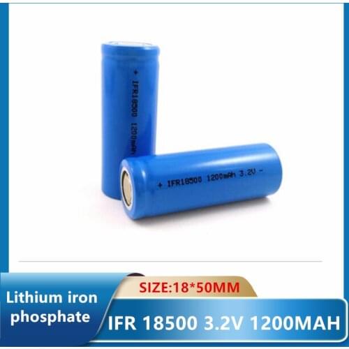 3.2V 18500 rechargeable lithium battery LiFePo4 cell 1100mah for solar LED light IFR18500