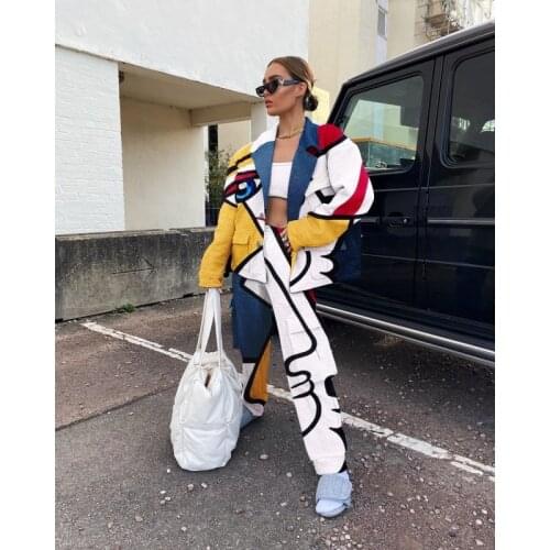 Dashiki African Sets For Women Sweatshirt Pants Suit 2 Piece Womens Set Tracksuit Autumn Tops Loose Casual Girls Plus Size 2XL