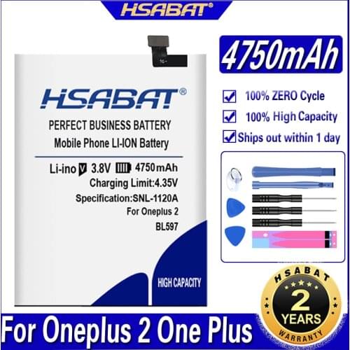 HSABAT 4750mAh BLP597 Battery for Oneplus 2 / for One Plus Two Replacement Batteries Bateria