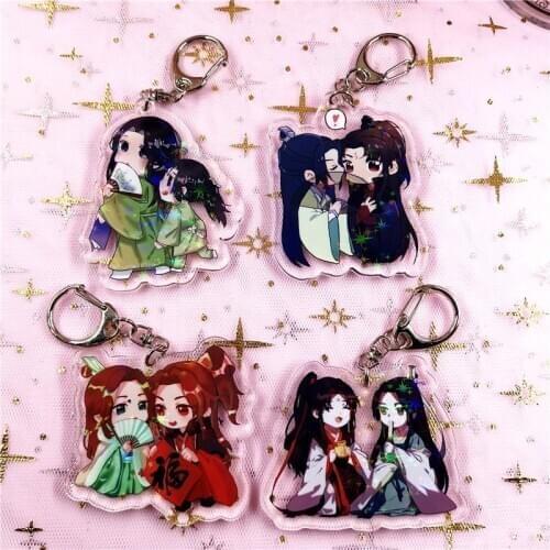 Anime bad villain self rescue system Keychain Shen Qingqiu Luo Binghe acrylic Keychain cute cartoon fun novelty sleutelhanger
