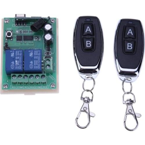 DC12V/24V 2 Relay Wireless Remote Control Switch+2pcs Two Keys Remote Controls For garage door/Light curtain control