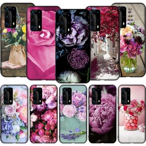T148 Pink Purple Peony Case for Honor Note 6A 7A 7C 7X 8 8A 8C 8X 9 9X 10 View 20 20S 30 V30 Lite Pro