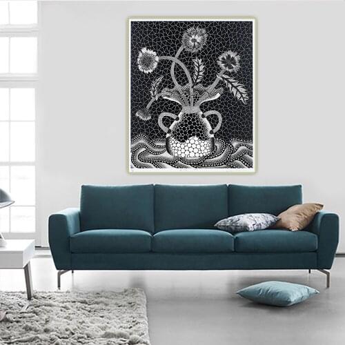 Citon Yayoi Kusama《Flowers fw, 1993》Canvas Art Oil Painting Famous Artwork Poster Picture Wall Background Decor Home Decoration