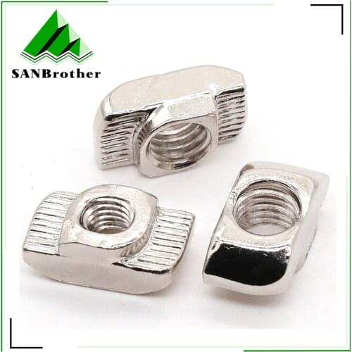 50pcs/lot 3D Printer Parts M3/M4/M5 Carbon Steel T type Nuts Fastener Aluminum Connector For 2020 Industrial Profile