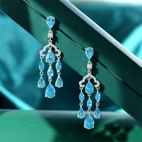 Designer Fashion 925 Sterling Silver Jewelry 3A Cubic Zirconia Party Earring