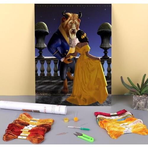 Woman Girl Printed Canvas 11CT Cross Stitch Kit Embroidery DMC Threads Sewing Knitting Needlework Craft Promotions Sales