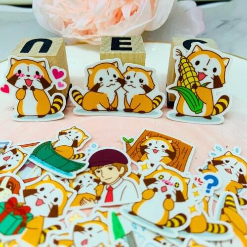 40pcs Cartoon little animal Kids Fun Paper Stickers Homemade Bookkeeping Decals on Laptop / Decorative scrapbooking / DIY