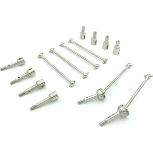 For Wltoys 144001 124019 124018 RC Car Upgrades Parts Metal CVD Drive Shaft Wheel Axle Differential Cup Set Accessories