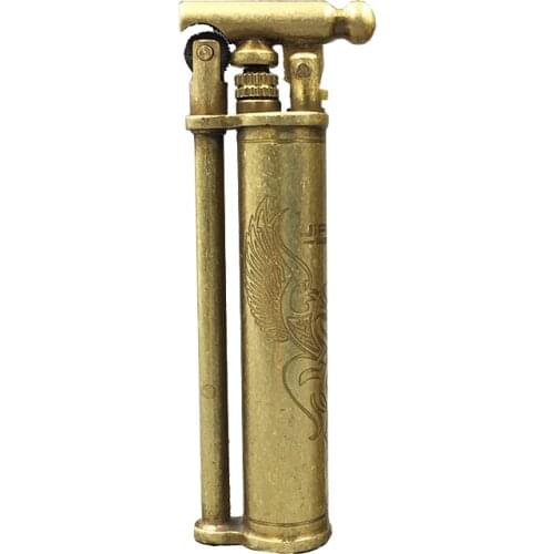 JIFENG slim brass grinding wheel gas lighter Inflatable dragon pattern cigarette lighters Gfit