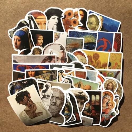 10/30/50PCS Oil Painting Art Artist Van Gogh David Aesthetic Stickers Graffiti Decal Car Skateboard Laptop Guitar Toy Sticker