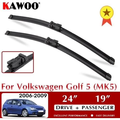 KAWOO Wiper Front Car Wiper Blade for VW Volkswagen Golf 5 V MK5 2006-2009 Windshield Windscreen Window Wash 24"+19" LHD RHD