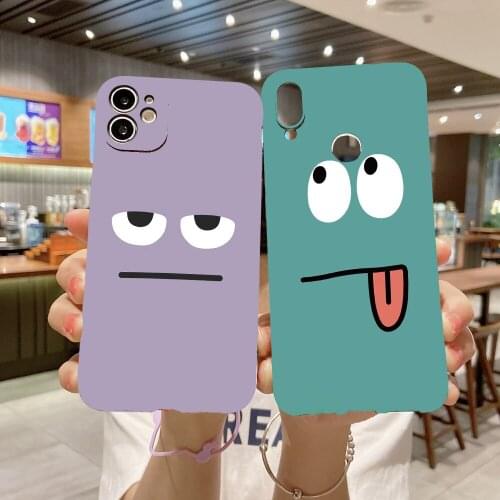 Matte Soft Silicone Case For Samsung Galaxy A52 A32 4G A72 A02 A02S A42 A12 5G Funny Cute Expression Pattern Back Phone Cover