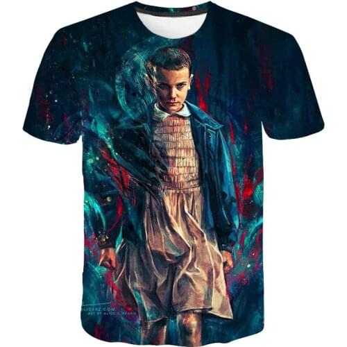 Girl kawaii shirt 3D Strange Story surrounding stranger things T Shirt Boy/girl Short Sleeve T-Shirt Fashion Shirt summer clothe