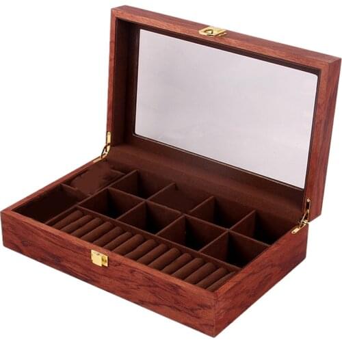 Upgraded Watch Box,Jewelry Organizer Holder Jewelry Display Box Earrings Storage Organizer With Top Glass