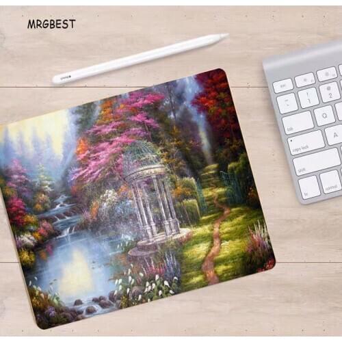 MRGBEST Oil Painting Landscape Printed Small Mouse Pad 22X18/25X20/29X25CM Computer Accessories Mice Pad Square Cheap Mouse Pad