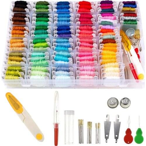 Colors Embroidery Floss Set With Storage Box Thread Weaving String Cross Stitch Floss Kit For Home DIY SCVD889