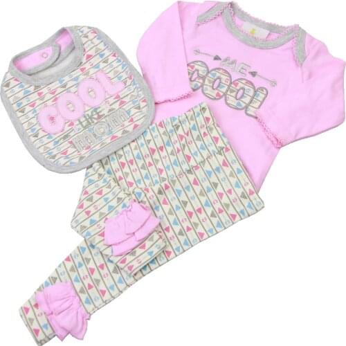 KEIUMI Handmade Baby Doll Clothes For 22 or 23 Inch Reborn Girl Doll Pure Cotton Doll Clothes With Bib KId Gifts