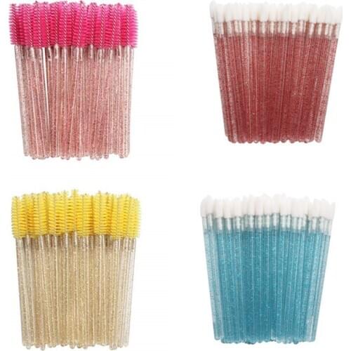 Disposable Crystal Eyelash Brush Eyebrow Comb 1000Pcs Eye Lashes Extension Mascara Wands Makeup Professional Beauty Tool