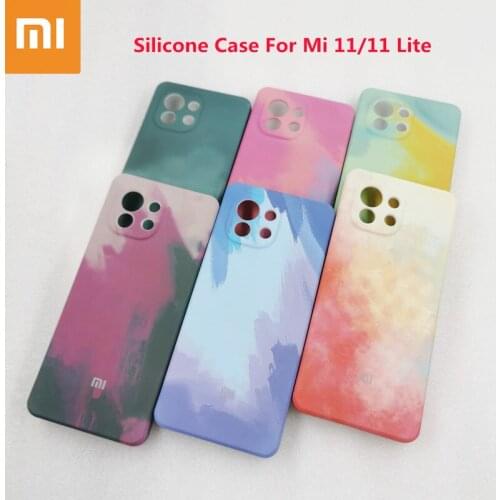 Original Xiaomi Mi 11 Soft-Touch Back Full Protective Shell Silky Liquid Silicone For Mi 11 Lite/ Mi 11 5G Phones Cover & LOGO