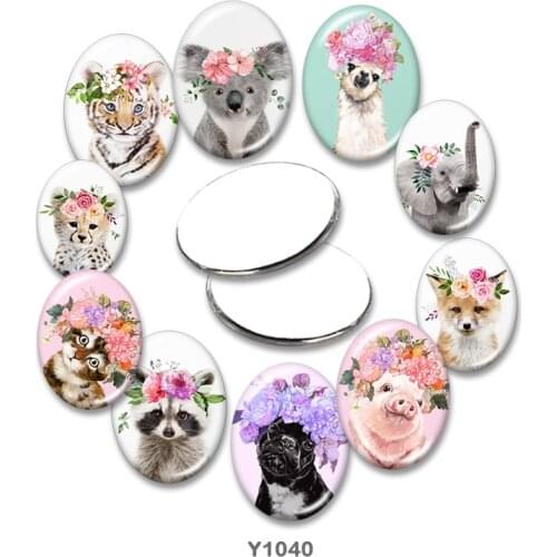 Animal Oval glass cabochon 13x18mm/18x25mm/30x40mm flat back Making findings TRY1040