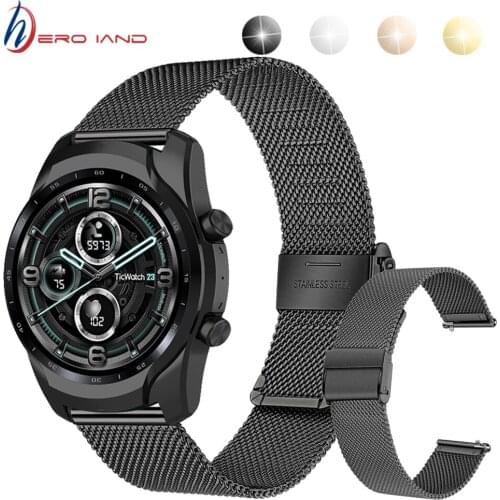 Wrist Band For Ticwatch Pro 2020 Strap For Ticwatch Pro 3 GPS/GTX/E2/S2 Metal Bracelet Replace Belt Smart Watch Accessories