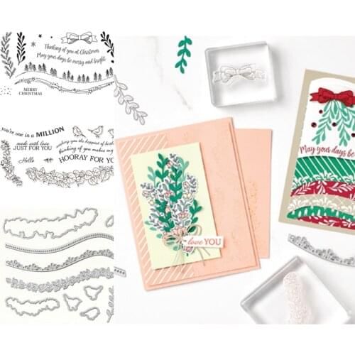 Christmas bird Metal Cutting Dies And Stamps 2020 DIY Scrapbooking Stencils die cut cutter Card Embossing silicone clear stamp