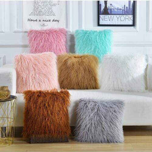 RUBYLOVE Luxurious Winter Warm Pillowcases Super Soft Plush Faux Fur Throw Car Sofa Home Decor Cushion Cover