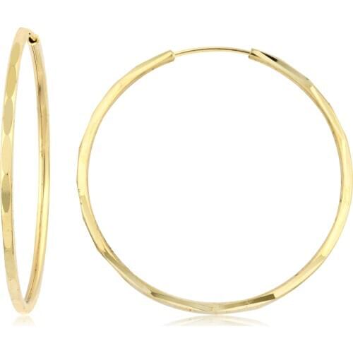 14k Pen Hoop Earrings Yellow (2nd Model 5th Size) W4E35029