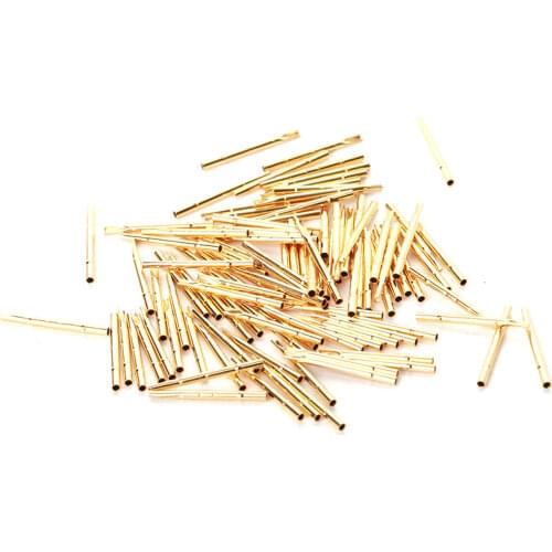 100PCS/Packs Spring Test Probe pins R75-3S Needle Tube Dia 1.32mm Length 17.2mm Gold Thimble for Conductive test Tools