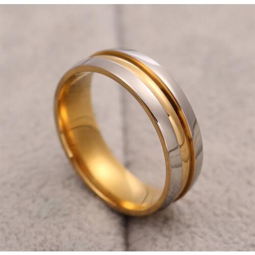 MANGOSKY Titanium Rings for Men Women Trajectory Ring Engagement Ring 6mm