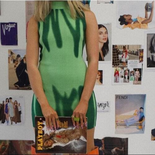 Knit Sleeveless Mini Dress Sexy Casual Print Patchwork Y2k Dresses Autumn Bodycon O Neck 2021 Backless Elegant Dress Women