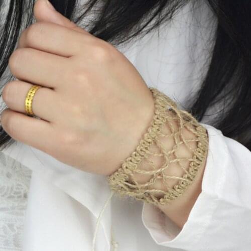 Wax rope braided bracelet ladies cotton and linen clothing accessories Charm Bracelets #EZ203