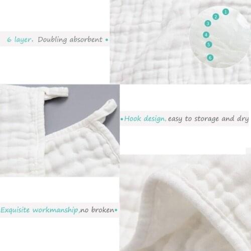W3JF Baby Muslin Burp Cloths Cotton Hand Washcloths 6 Layers Extra Absorbent Soft