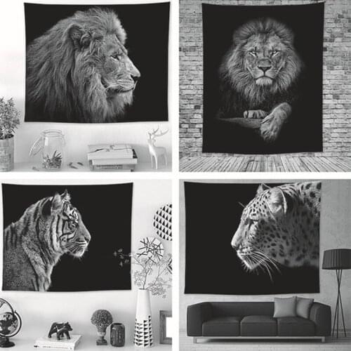 Animal Tapestry Panda Polar Bear Black And White Pattern Tapestry Living Room Art Wall Decoration Home Background Fabric Decor