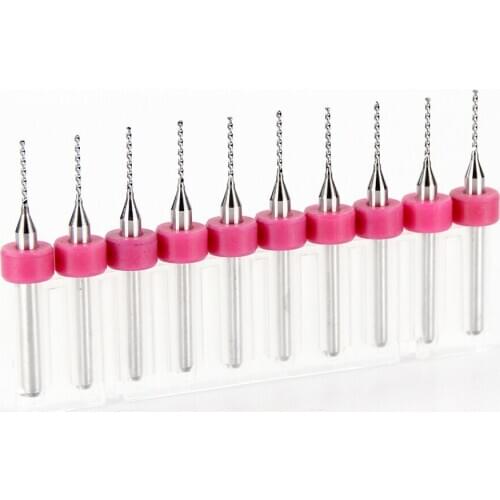0.8mm 10pcs/lot Carbide Micro Small Carbide Drill Bits CNC PCB Drill Bit Set 1/8 shank