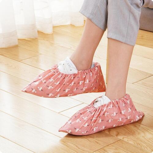 1 Pair Thicken Reusable Elastic Shoe Cover Home Indoor Antiskid Overshoes Student Machine Room Flamingo Dust Proof Feet Covers