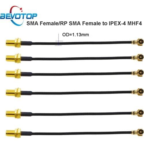 10pcs/lot IPEX4 Cable IPEX4 MHF4 Female to RP-SMA/SMA Female WIFI Antenna RF Cable RF1.13 Pigtail Extension Cable Assembly