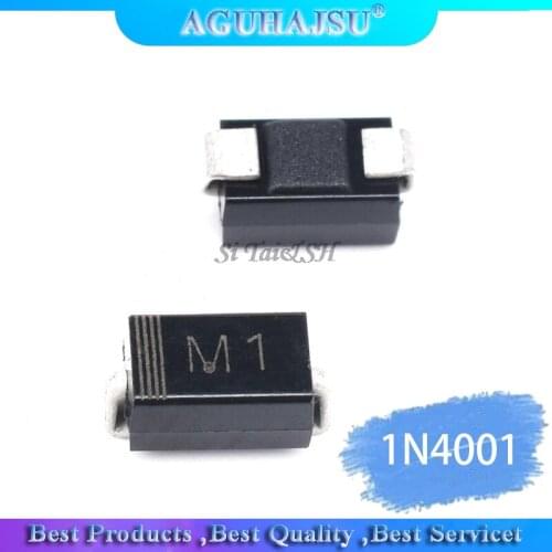 100PCS SMA Rectifier diode 1N4001 M1 1N4004 M4 1N4007 M7 FR107 RS1M FR207 RS2M HER108 US1M SF18 ES1J SF14 ES1D DO-214AC