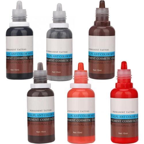 Tattoo Ink 15ml/Bottle Eyebrow Lip Eyeliner Tattoo Plant Pigment Permanent Pigment Ink For Microblading Makeup Cosmetics Tool