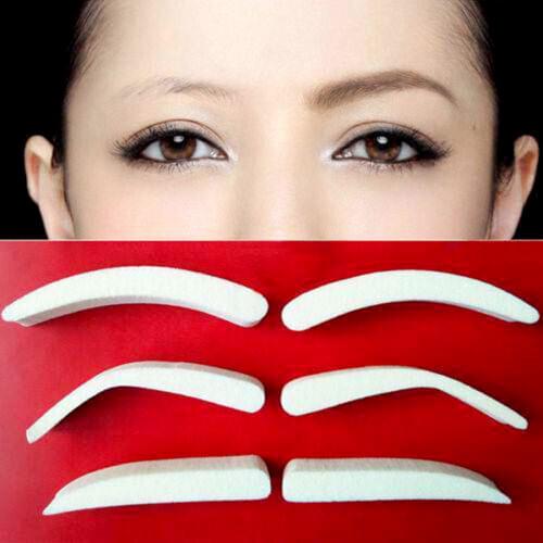2PCs/set Eyebrows Seal Eyebrow Powder Brow Stamp Sponge Eye Brow Lazy Puff Printed yebrow Stamp Kit Eyebrows Seal